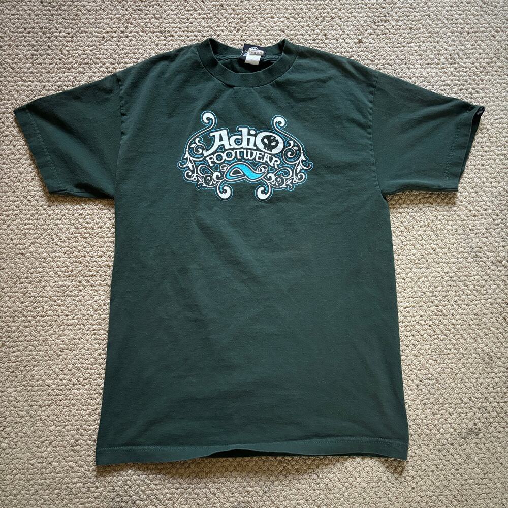 vintage y2k 2000s adio footwear skate shirt green medium emo grunge goth